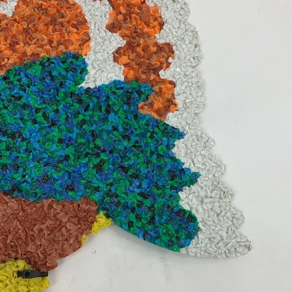 Vintage Melted Popcorn Wall Decoration Thanksgiving Large Turkey Collectible